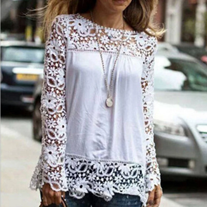 yvlvol plus size 7XL sexy lace blouse women for autum spring female tops shirt 2019 drop shipping