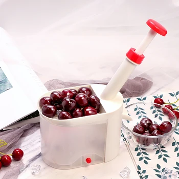 

New Novelty Super Cherry Pitter Stone Corer Remover Machine Cherry Corer With Container Kitchen Gadgets Tool