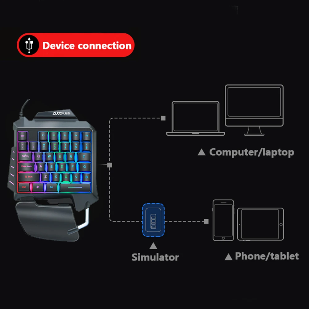 35 клавиш игровая светодиодная подсветка клавиатуры проводная USB односторонняя мембранная клавиатура для pro gamer ноутбука компьютерная игра