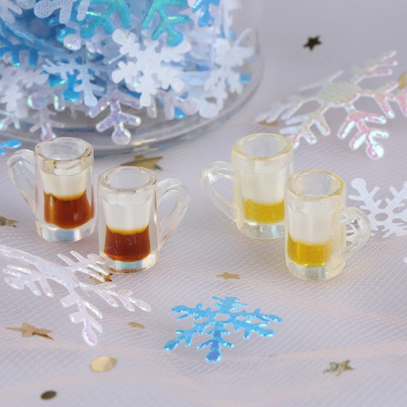 

10Pcs 1:12 dollhouse miniature kitchen beer glass food drink cups mug bar decor