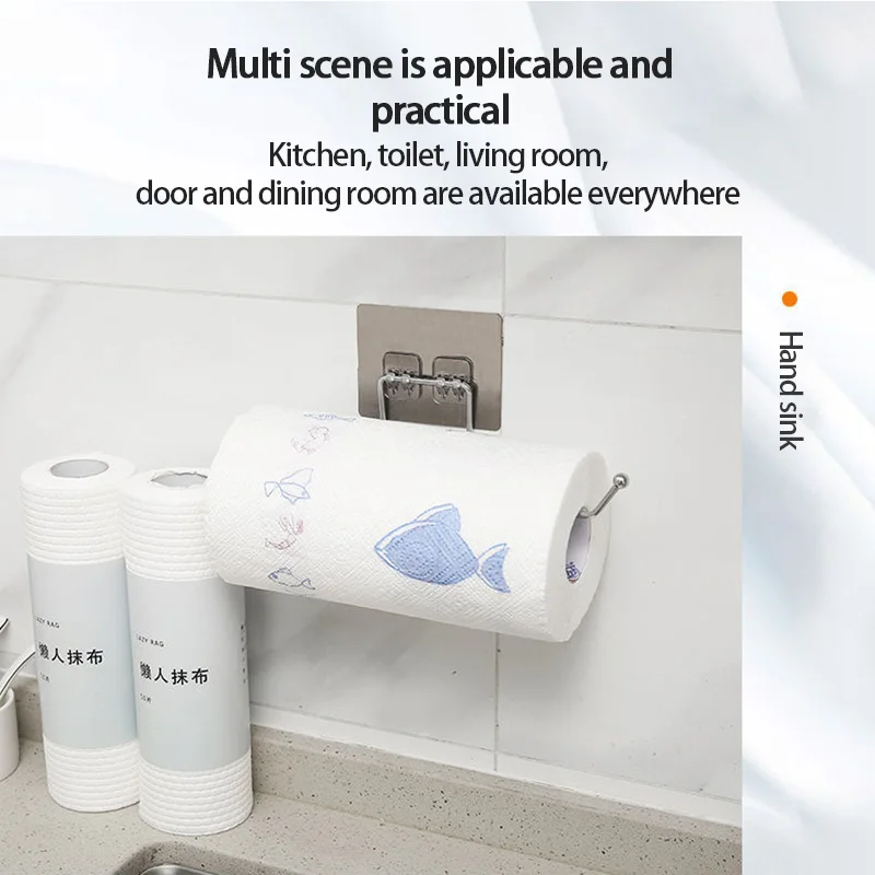 Easy Mount Kitchen Towel Rack Toilet Paper Holder Bathroom Hanging Napkin Roll Paper Hook Standard Storage New Fashion Christmas