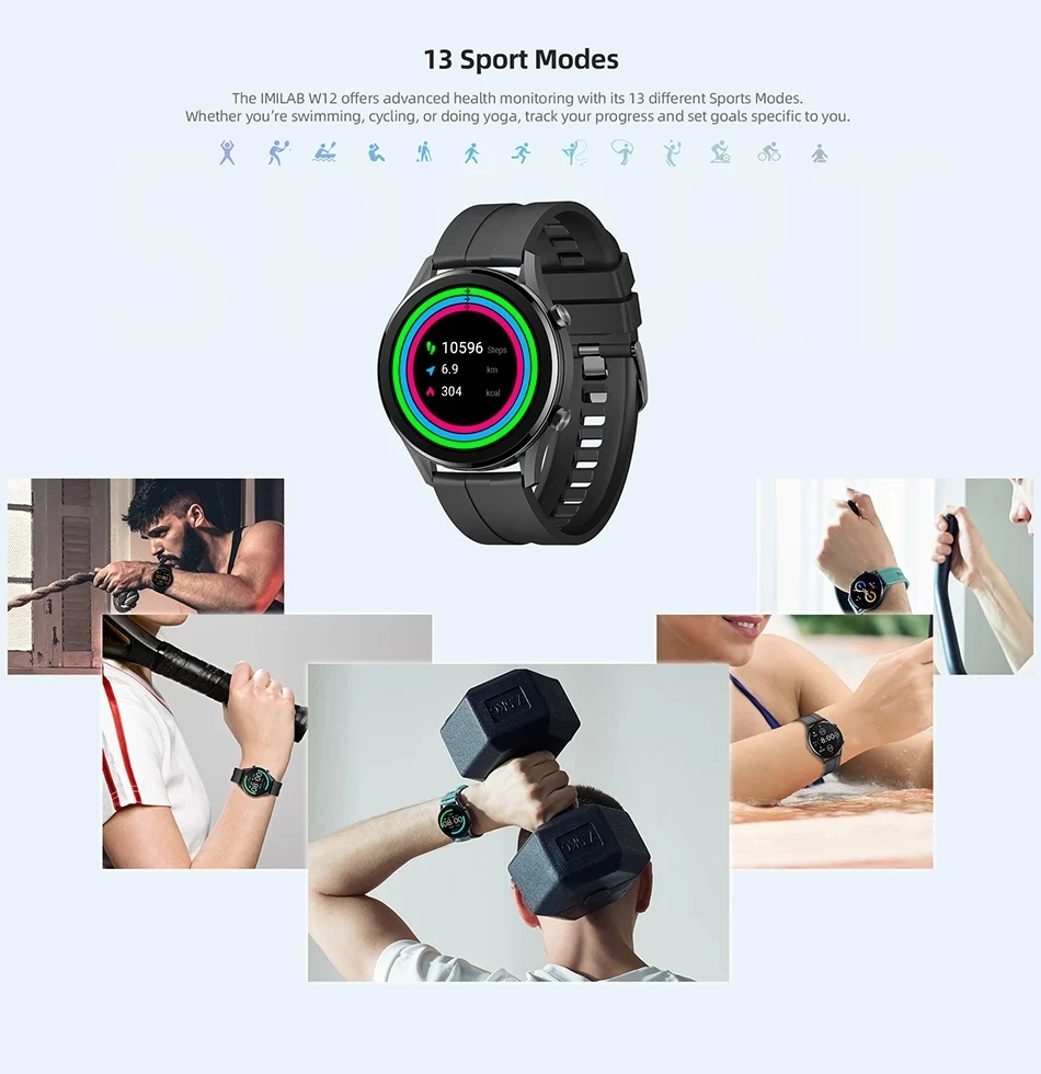 Imilab W12 Smart Watch | Fitness Tracker Men | Electronic Watches | Smart  Watches Men - W12 - Aliexpress