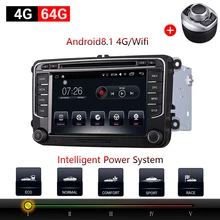 Автомобильный мультимедийный плеер 2 Din Android 8,1 автомобильный DVD для Volkswagen/Golf/Polo/Tiguan/Passat/CC/SEAT/leon/Skoda/EOS Радио 7"