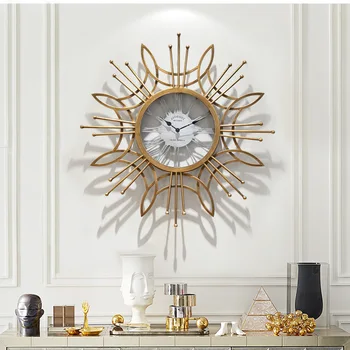 

Large Metal Wall Clock Modern Design for Living Room Oversize Handwork Iron Hanging Clocks Wall Watch Home Decor Silent 80cm