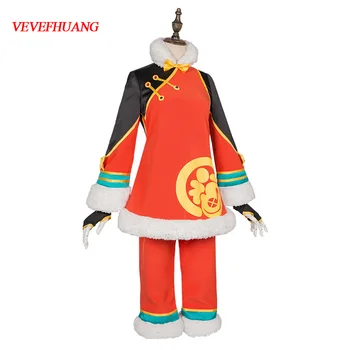 

VEVEFHUANG Hatsune Miku Lion Dance Uniform Winter Outfit Dress with Cute Hat Bell Cosplay Costume For Women Halloween Event Part