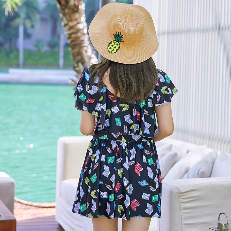 

2019 Hot Springs New Style Soft Bag Underwire Split Type High-waisted Boxer Skirt Plus-sized Bathing Suit WOMEN'S Swimsuit