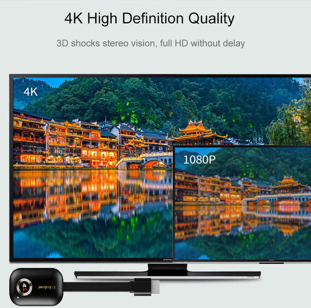 Mirascreen 4K Wi Fi Mirror HDMI дисплей адаптер Dongle DLNA Airplay ТВ приставка приемник для IOS Android