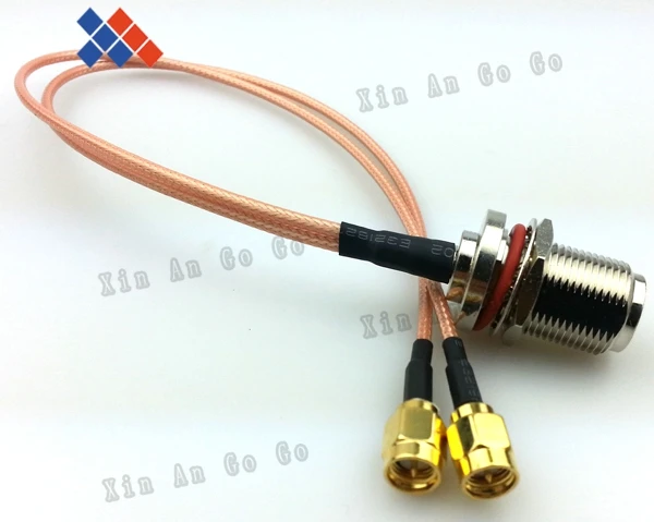 

5pcs one into two N female Jack 1 to 2 two SMA male pigtail cableExtension cord RG316 20cm cable free shipping