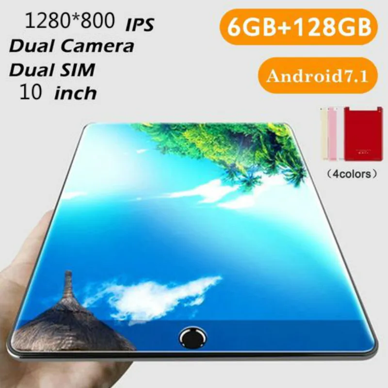 2021 новый дизайн 10-дюймовый Android планшет 6 Гб RAM 128 ROM 9 0 10-ядерный IPS LCD 4G телефонные