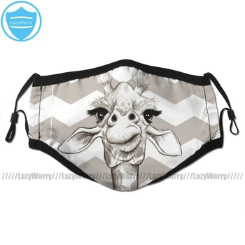 

Giraffe Mouth Face Mask Sketch Giraffe Facial Mask Funny Fashion with 2 Filters for Adult