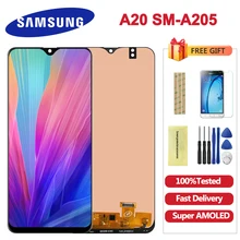 6,0 дюймов A20 дисплей для samsung galaxy A20 lcd дигитайзер A205/DS A205F A205FD A205A дисплей кодирующий преобразователь сенсорного экрана в сборе