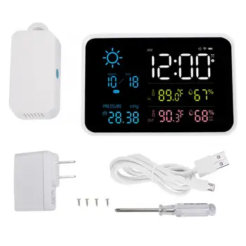 

Digital LCD Thermometer Hygrometer Temperature Humidity Temperature Tester Calendar Display US Plug 100-240V