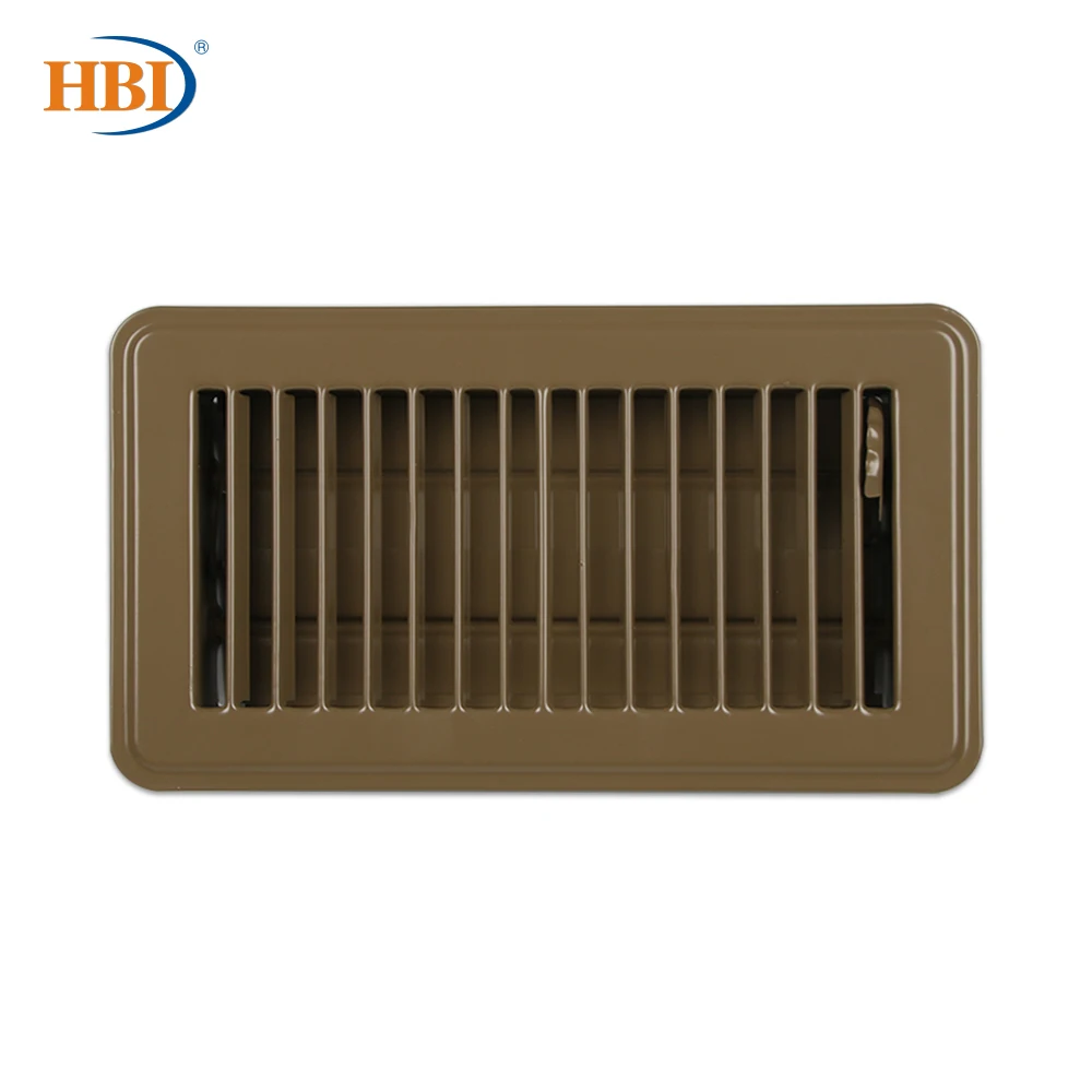 

HBI 4" X 8" Brown Floor Air Register Floor Diffuser No Holes for RV and Home Air Vent Grill Alloy Steel Rectangular