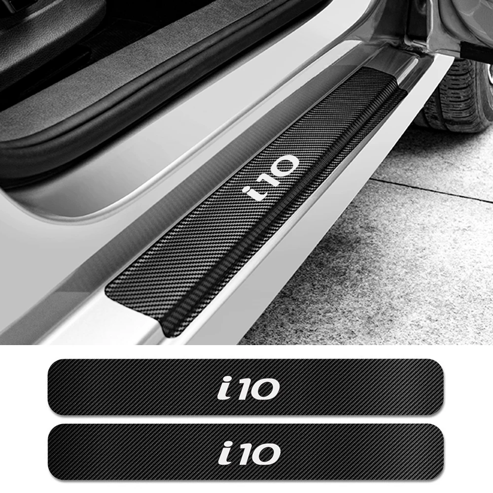  4PCS Car Door Sill Protector,Carbon Fiber Sport