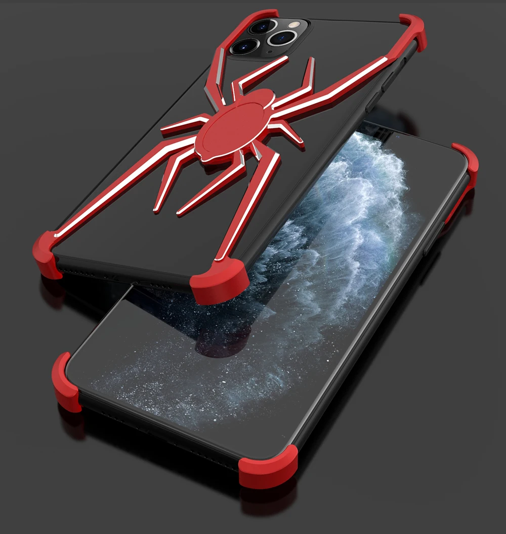 R-just Spider Metal Case For Iphone 11 Anti-fall Shockproof Aluminum Alloy Cover For iphone 11 Pro Max Metal Bumper Case Coque