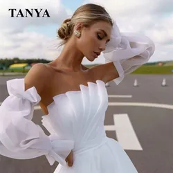 Organza Satin Charming Detachable Puffy Sleeve For Wedding Fashion Half Sleeve Bridal Accessories Full Fingerless Gloves SWD076