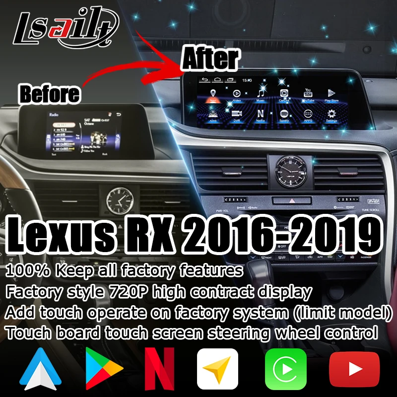 12.3 Inches Android Carplay Screen Display For Lexus Rx Rx350 Rx450h