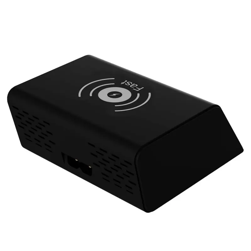 Mobile Phone Smart Charger With 8-Port USB QC3.0+10W Wireless Fast Charging Digital Display Smart Charger Built-in IC Chip