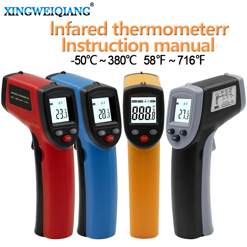 

Non-Contact Laser LCD Display IR Infrared Digital C F Selection Surface Temperature Thermometer Pyrometer Imager