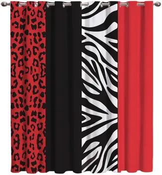 

Pattern Zebra Print Leopard Print Window Curtains Living Room Fabric Drapes Curtain Home Decor Curtains for Bedroom