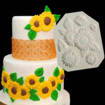 

Sunflowers Molds Fondant Cake Decorating Tools Silicone Molds Sugarcrafts Chocolate Baking Tools for Cakes Gumpaste Form