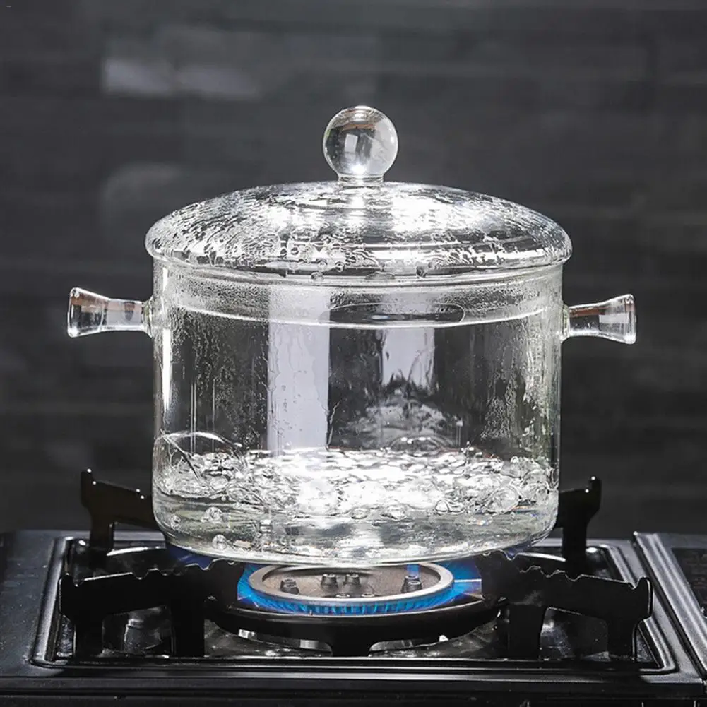 1300ml Glass Soup Pot Transparent Cooker Salad Instant Noodle Bowl Cooking Tool | Дом и сад