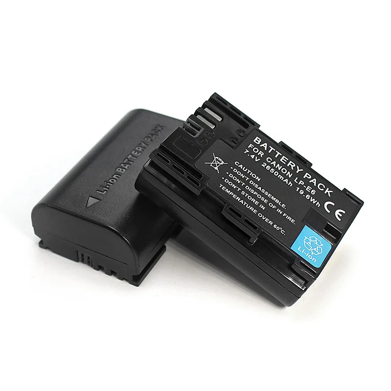 Светодиодный Зарядное устройство+ 2650 мАч LP E6 LPE6 LP-E6 E6N цифровой Камера Батарея для EOS 6D 7D 5D Mark II III IV 5D 60D 60Da 70D 80D 5DS 5DSR