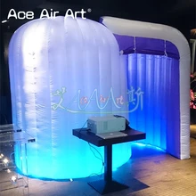 Белый Оксфорд ткань led надувной igloo photo booth, Photo Dome, офис pod с прожектором для рекламы, свадьбы, вечерние