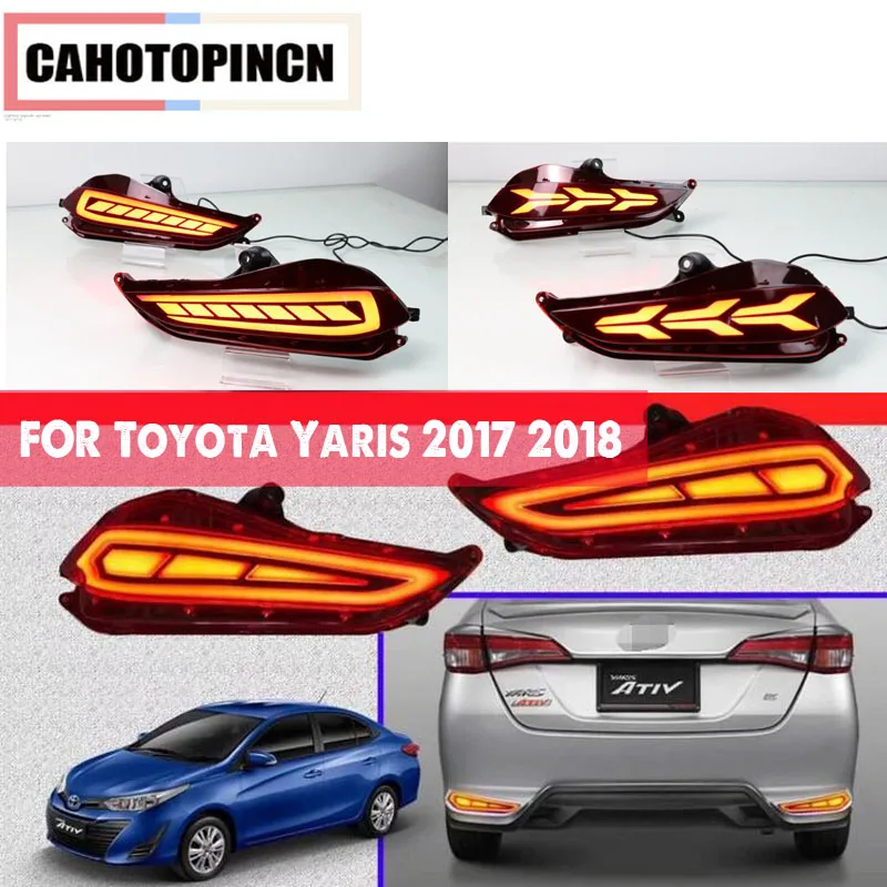 Для Toyota Yaris 2017 2018 светодиодный заднего бампера отражатель хвост светильник