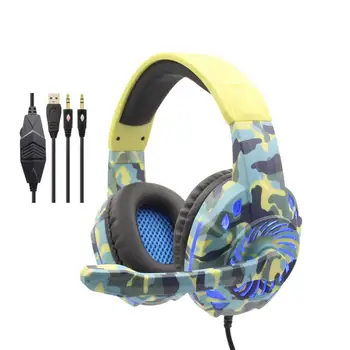 

Computer PC Gamer Headphone with Mic LED Light Noise Cancel Loud-Sound Phone Gaming Headset For PS4 Bass Earphone Music Helmet