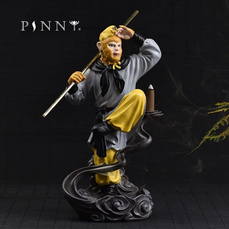 Пинни обезьяна король смолы обратного потока благовоний горелка античный конус ладан держатель подарки и ремесла украшения дома курильница сандаловое дерево