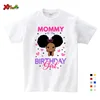 Birthday Girls T Shirt Family Matching Clothes Birthday Shirt Gift Black Princess Shirt Custom Name Kids Clothing Party Outfits 3
