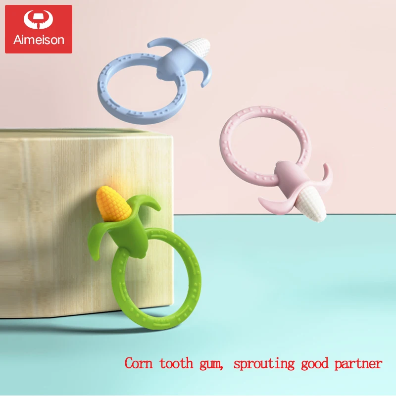 Aimeison Baby Molar Stick Corn Teether Baby Silicone Bite Music Toy Can Be Boiled Non-toxic