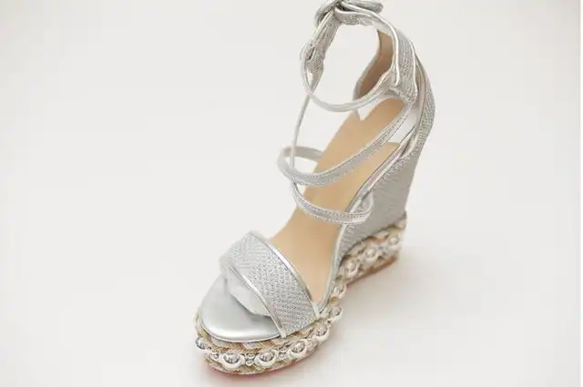silver studded wedges