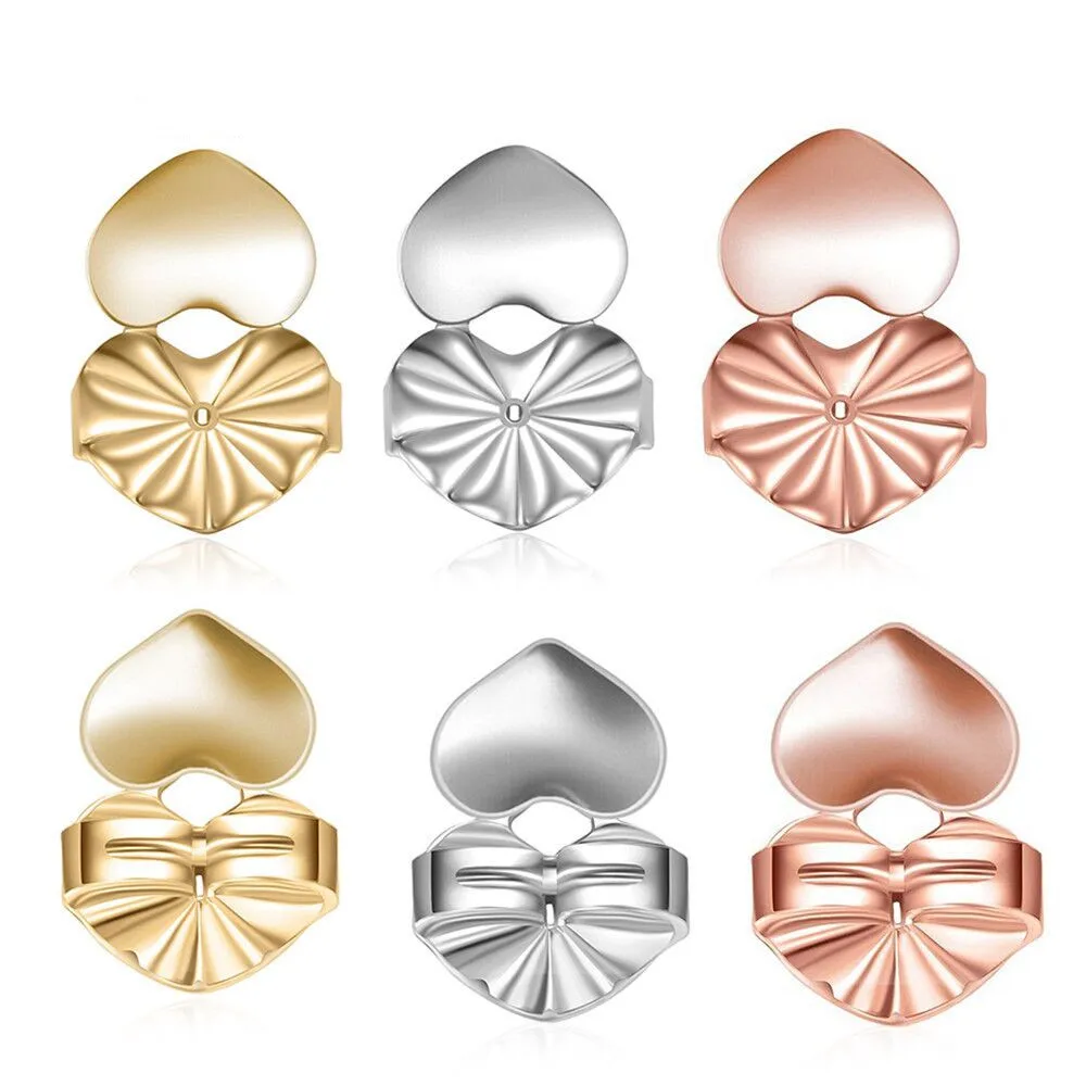 hot sale New magic heart butterfly clover Earring lift Backs Support Hypoallergenic Earrings Lift Lifters Fits All Post Earring