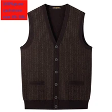 Новое поступление, Модный высококачественный кашемировый кардиган, жилет, Осень-зима, Повседневный, вязаный, с v-образным вырезом, толстый, в полоску, размер XS-3XL