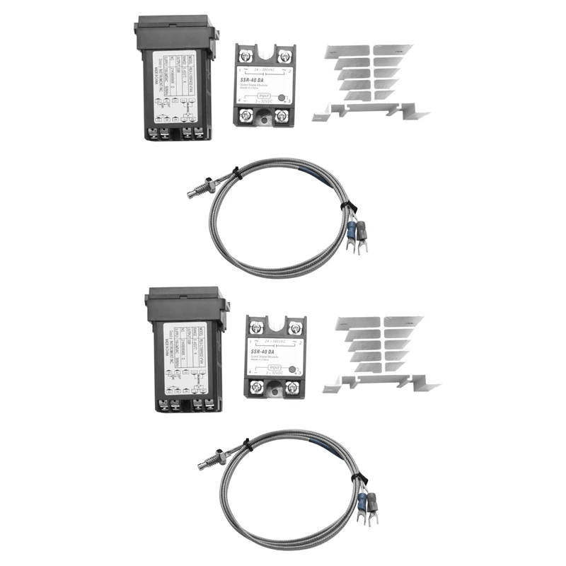 2 шт. цифровой регулятор температуры PID REX-C100 220 В + SSR макс. 40 А Термопара K набор