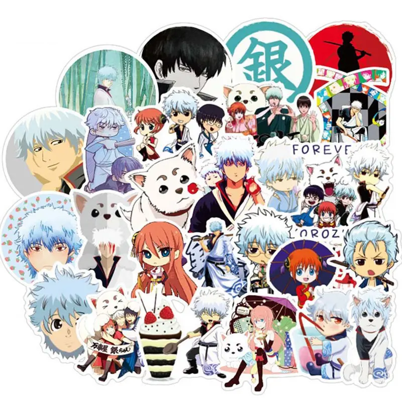 

50 Pcs/set Funny Anime GINTAMA Stickers Notebook Decoration Stickers Cartoon Anime DIY Bus ID Card Stickers Boy Girl Gifts Toys