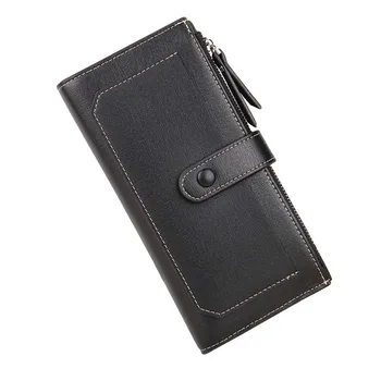 

Pu Leather Solid Credit Card Holders Hasp Clutch Wallet Lady Women's Coin Purses Zipper Phone Pack Long Wallets Women Female