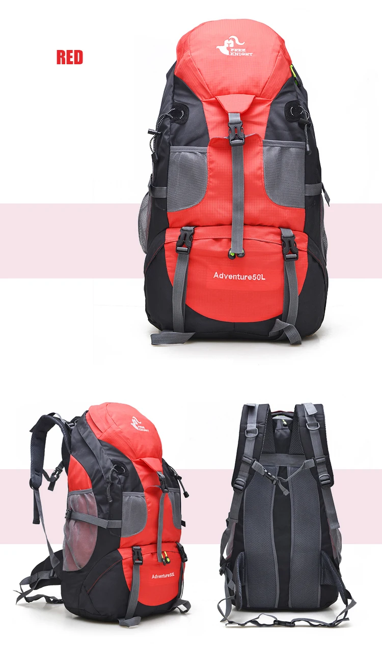 Бесплатный Рыцарь 50L Открытый путешествия водонепроницаемый рюкзак походная сумка для альпинизма, трекинга Кемпинг Альпинизм спортивные сумки
