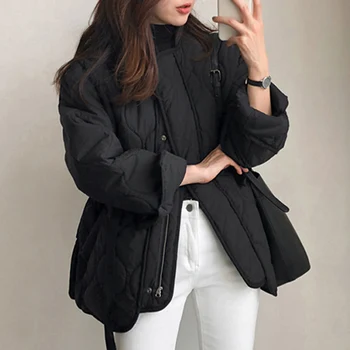 

Winter Coat short jacket female thickening high collar loose lazy wind warm jacket