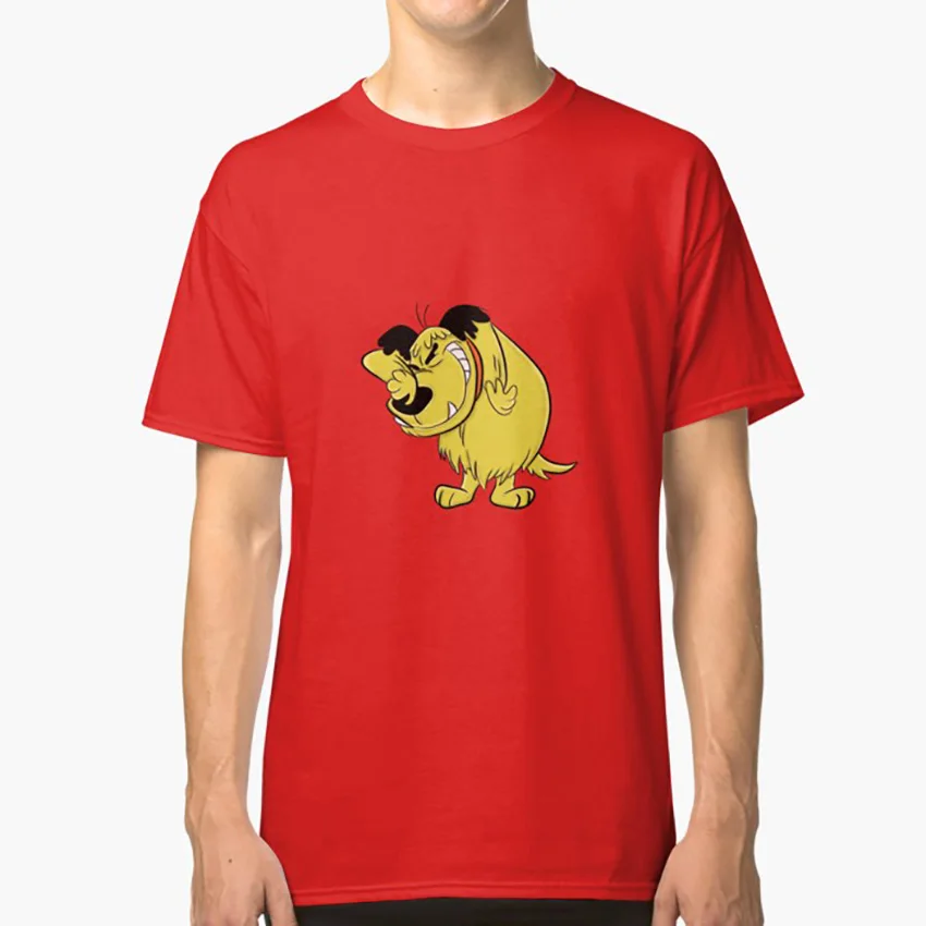 Футболка Muttley muttley mutley с героями мультфильмов Смеющийся смех собака юмором hihi heehee haha - Цвет: Красный