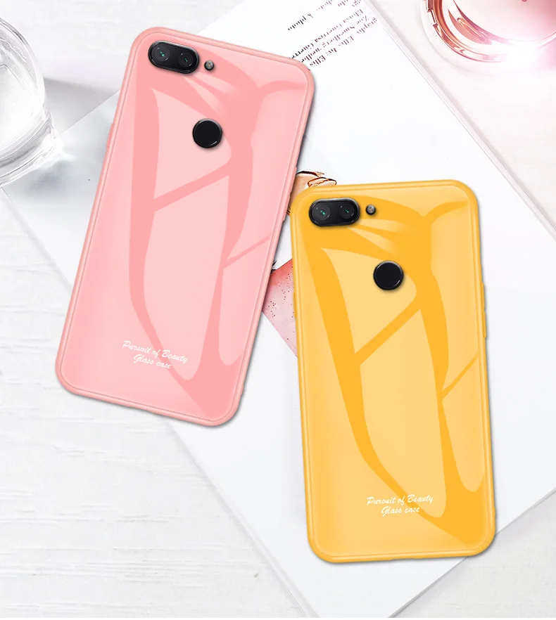 Macaron стеклянный чехол для Xiaomi Mi 8 Lite, Модный милый ударопрочный задняя крышка для Xiaomi Mi 8 Explorer, задняя крышка для телефона