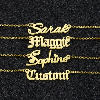 

Custom Name Necklace Personalized Name Necklace Stainless Steel Gold Silver Initial Pendant Necklace for Women Men Girl Gift