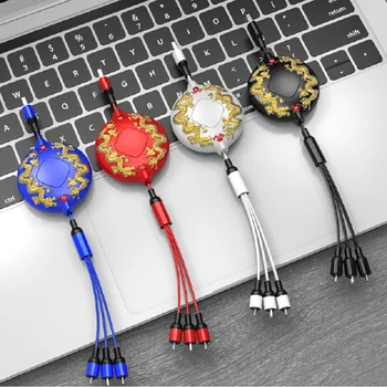 

Multifunction 3in1 Telescopic Charging USB C Cable USB Type C Micro USB Cable Type-c For iP XR XS Max X 8 7 Charger Cable