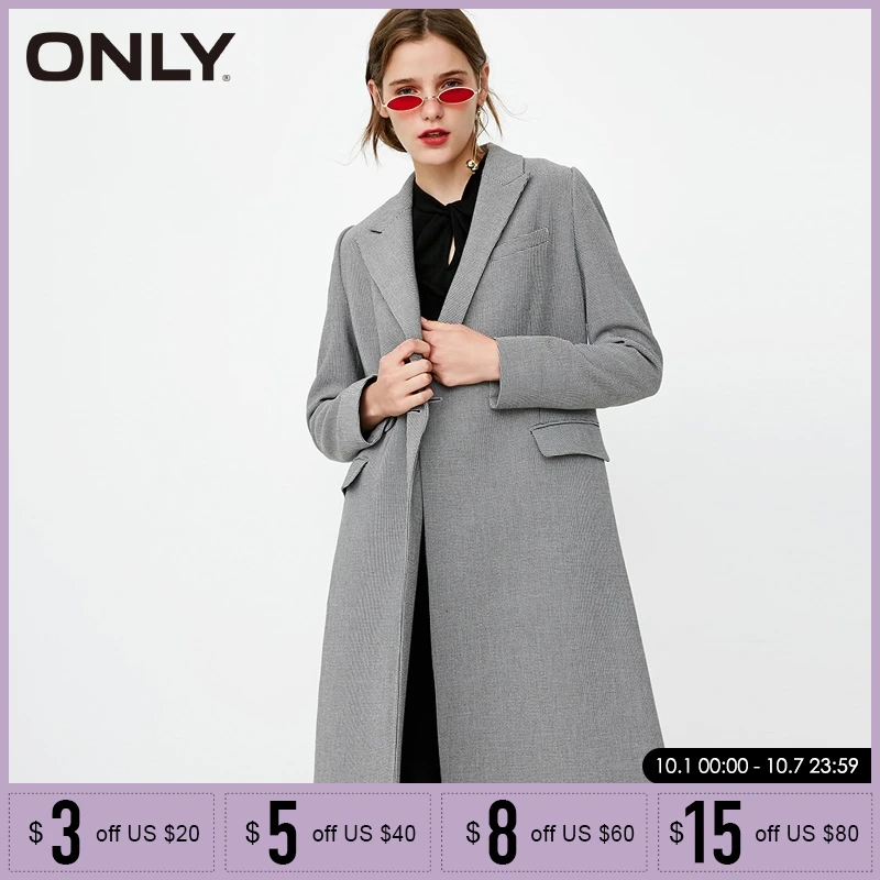 

ONLY Autumn Long Single Breasted Trench Coat Jacket| 118336540