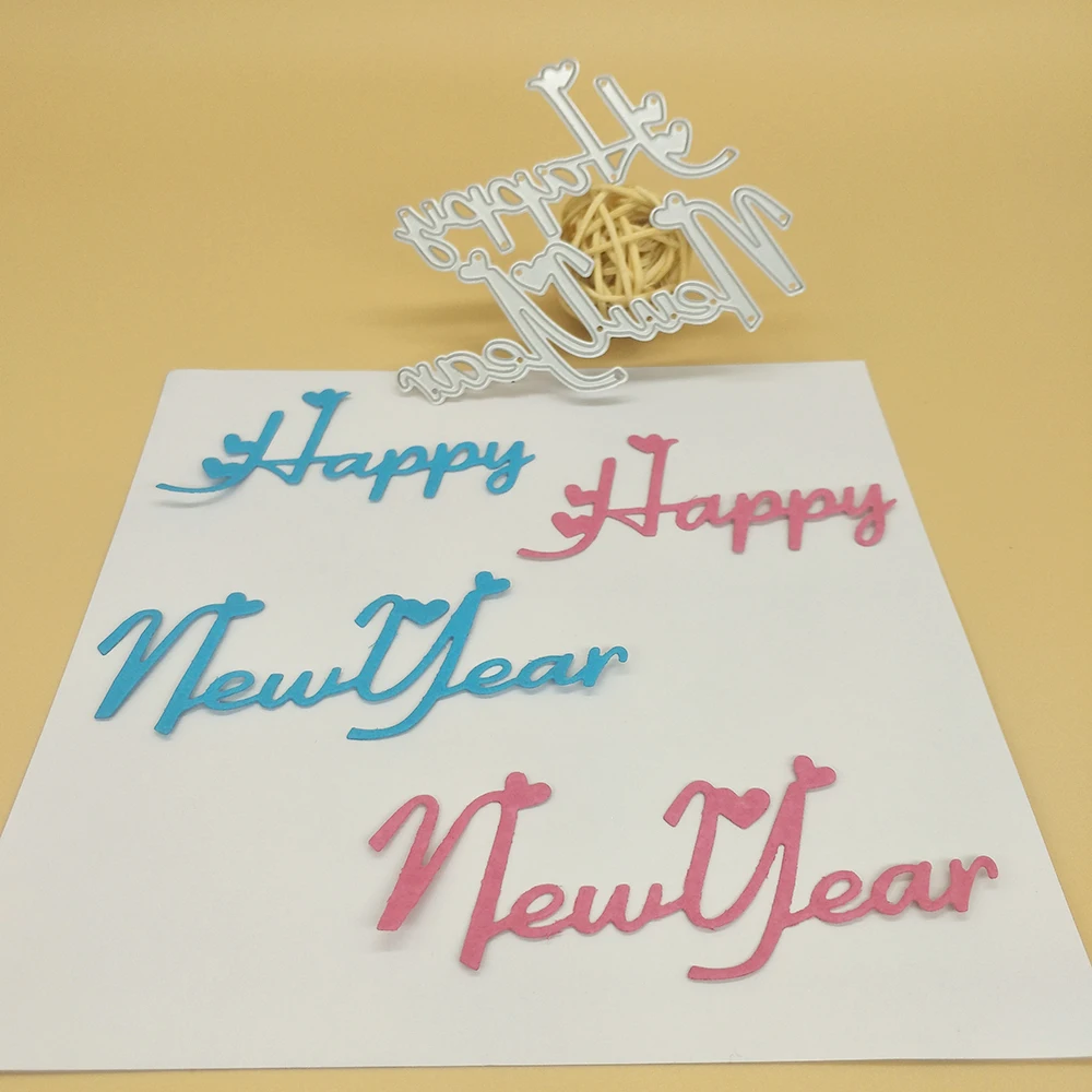 

Christmas and Happy New Year Metal Cutting Mold Scrapbook Album Decoration DIY Handmade Art