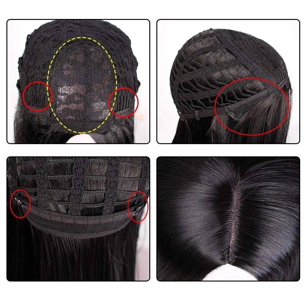 LiangMo длинные прямые волосы синтетический передний кружевной парик черный афроамериканский черный женский прическа