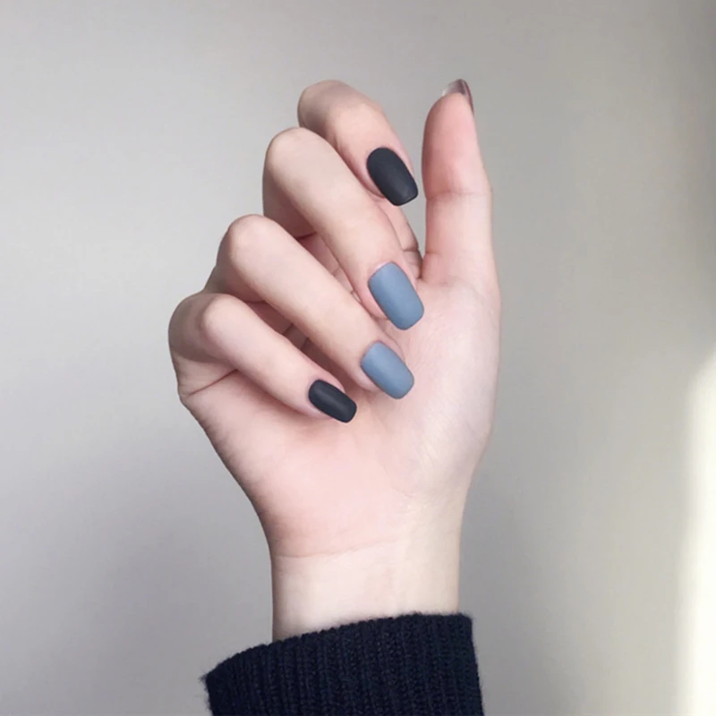 24pcs Detachable Wearable Matte False Nails Full Cover Short Style Candy Color Fake Nail MH88 | Красота и здоровье