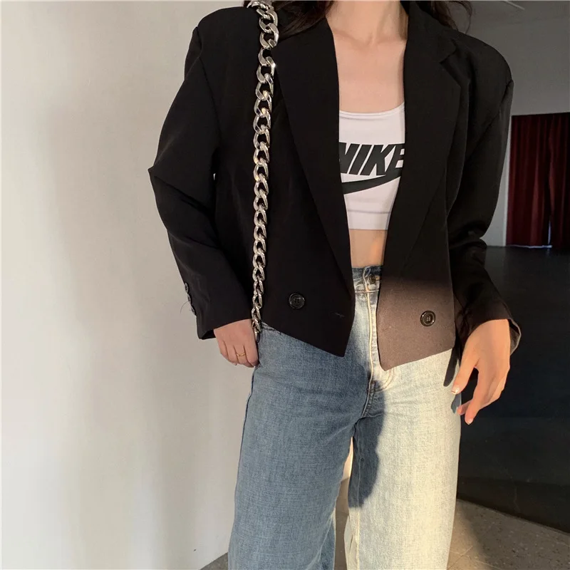 

Photo Shoot 2019 WOMEN'S Dress Autumn Versatile Simple Elegant Short Solid Color Small Suit Coat Women's